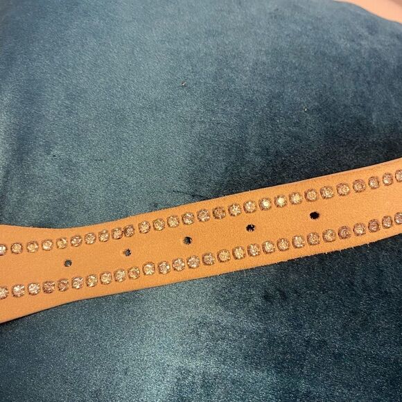 Dismero crystal detailed genuine leather belt, L 38,5 inch, made in Italy ?? main image 6